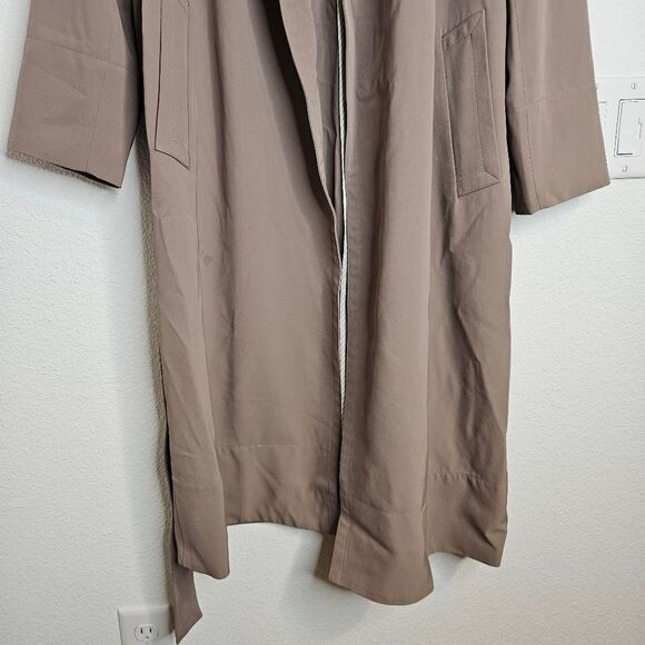 MM Lafleur lightweight wrap around overcoat, deep khaki, women's size medium - Picture 3 of 15
